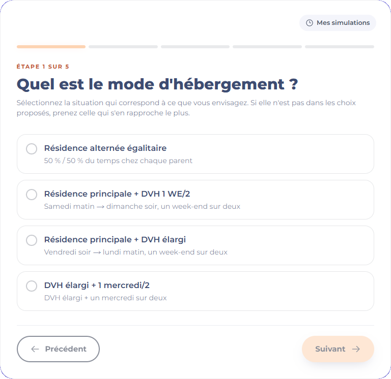 Simulateur de pension alimentaire N Care