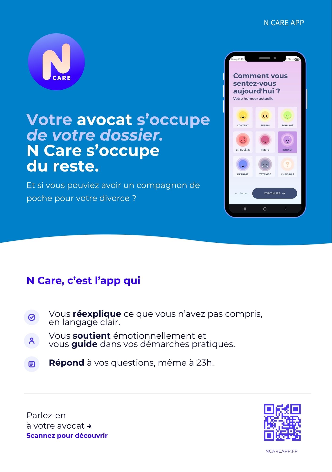 Affichette N Care à afficher en cabinet